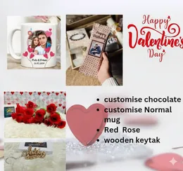 Customized Valentineâs Day Gift Combo | Photo Mug, Chocolate & Rose