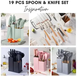 19 PCS Kitchenware Set Spoon & Knife Holder