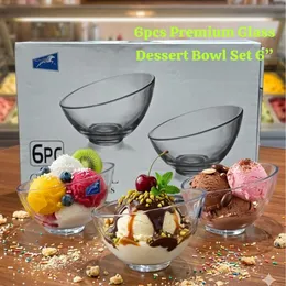 6pcs Premium Glass Dessert Bowl Set 6”