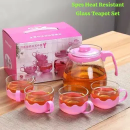 5pcs Heat Resistant Glass Teapot Set