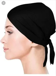 black cotton hijabi under-scarf cap