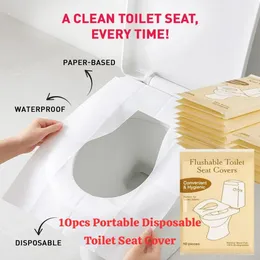 10pcs Portable Disposable Toilet Seat Cover