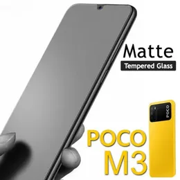 Poco M3 Stylish Full Cover Matte Texture MTB tempered Glass Protector POCOM3 Frosted Glass for Xiaomi Mi Poco M3