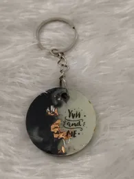 Circular Resin Marble Keychain