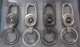 Premium Car Logo Metal Keychain Set Mercede s & Au di Design