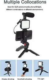 Video Making Vlog Tripod Kit AY-49 – Professional Vlogging Set with Microphone & LED Light