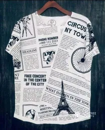 Newspaper Printed Fashion Premium Quality T-Shirt Unisex Casual 100% Cotton.