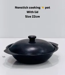FPK branded 22cm non-stick casserole pot with a lid