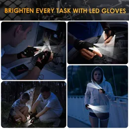 2pcs LED Flashlight Gloves – Waterproof Hands-Free Light Gloves for Work, Repair & Outdoor Use