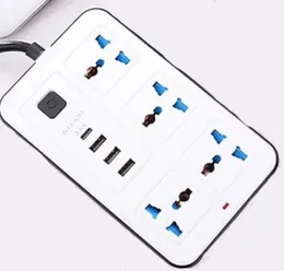 Multi Plug Wire Code With 3 USB 4 Power Socket with 2M Cable 3.4A AC Power Socket UK Plug