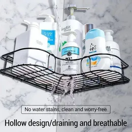 black metal corner shower caddy