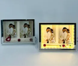 9 x 13 cm personalized magic mirror photo frames with integrated LED lights