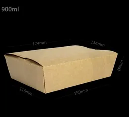 900ml Kraft Lunch Box – 50pcs Pack