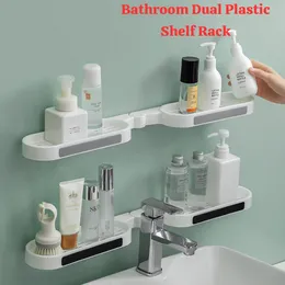 Bathroom Dual Plastic Shelf Rack