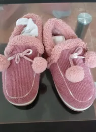 Women's plush, corduroy indoor slippers
