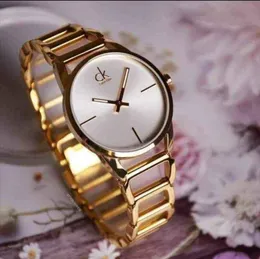Yellow gold-tone Calvin Klein Stately bangle bracelet watch for women