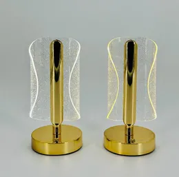 gold colored, acrylic butterfly 3 colors touch lamps