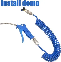 Air Blow Air Duster Blow Gun Kit with PTC Adaptor PU 5M Coiled Hose
