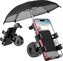 All-in-One Bicycle & Motorcycle Handlebar Phone Holder with Umbrella â Universal Mount for Smartphones 3.5â6.5 inch,