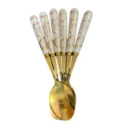 Golden Stainless Steel Spoon Set for Home Kitchen & Restaurant Cutlery Dinner Table Bouillon Spoon