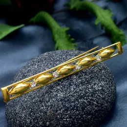 New Arrival ESH Gold Plated Fashion Stylish Paddy Design Saree Brooch / Saree Pin with Fixed White Stone for Women
