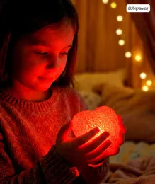 Brigh 3d shape red heart lights