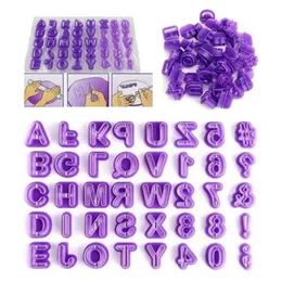 Food Grade Plastic Alphabets Letters Fondant with Number Cookie Mold Set, DIY Cake/Chocolate/Cookie Cutter Set
