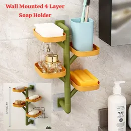 Wall Mounted 4 Layer Soap Holder