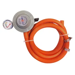 Amilex LPG Gas Regulator with Meter, 1.5m Hose, High Pressure Safety Valve, Heavy Duty Amilex LPG Regulator with Pressur