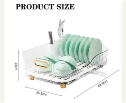 Transparent Acrylic Dish Drainer Rack