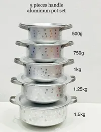 Aluminium Cooking Pan & Pots 5 Pcs Set 500g to 1.5kg with Handle