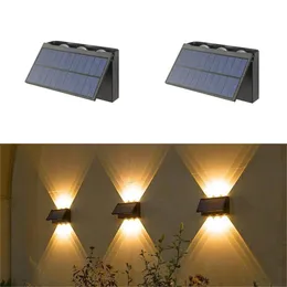 6 Led 2 Pcs Solar Wall Lamp - Up And Down