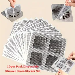 10pcs Pack Disposable Shower Drain Sticker Set