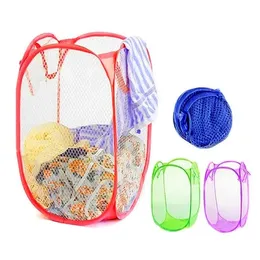 Foldable Pop-Up Mesh Laundry Basket & Organizer