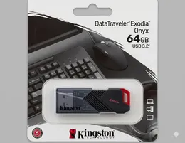 Kingston DataTraveler Exodia Onyx 64GB USB 3.2 Gen 1 Flash Drive