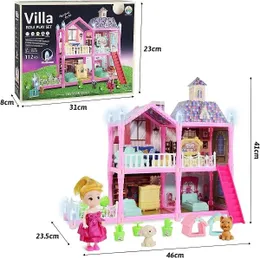 Villa Princess Castle Set Girl Big Simulation Kit Girl's Puzzle Toy With Light