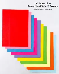 A4 Colour Sheet Set â 100 Papers (10 Vibrant Colours)