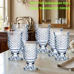 300ml Star Fish Indonesian 6pcs Glass Tumbler Set