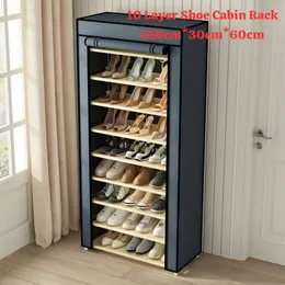 10-layer, single-row zippered shoe cabinet