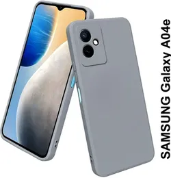 Samsung A04E Hard Silicon Cover 2MM Grey Colour, 2MM Hard Silicon Back Cover for Samsung Galaxy A04E, Durable Phone Case