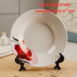 6pcs High Grade Ceramic Plate 9” Set