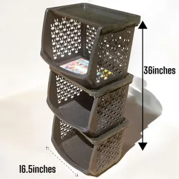 ProTier Storage Solution VersaRack 3-Level Organizer QuickStack Plastic Rack