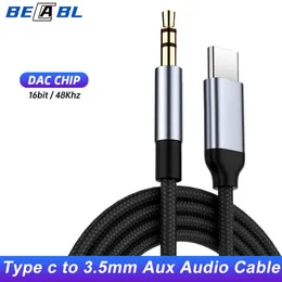 USB Type C to 3.5mm Aux Audio Earphone Cable Adapter Headphone Speaker Type C Male to 3.5 mm Male Audio Aux Cable LS-Y81