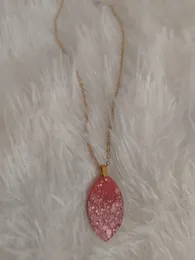 Marquise-Shaped Resin Glitter Necklace.