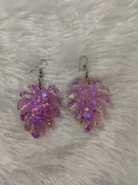 Resin Monstera Leaf Earrings