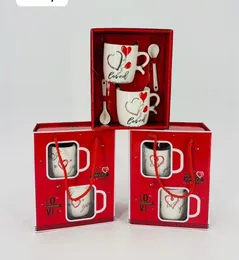 Valentine's themed ceramic "couple mug set"