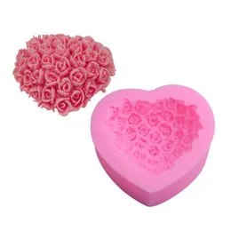 Cake Decorating Pastry Baking Tools Of Heart Shape Fondant 3D Silicone Mold