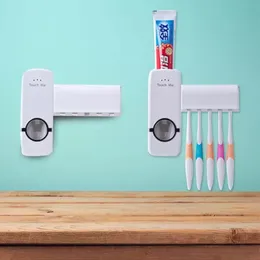 Premium Automatic Toothpaste Dispenser with Toothbrush Holder – Wall-Mounted Dustproof Design