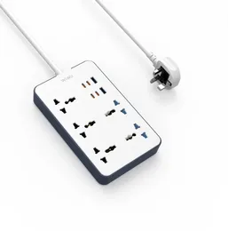 Wiwu WI-S006 11-in-1 GaN Power Strip 20W - 4 USB-C PD, 2 USB-A, 5 AC Outlets Multi-Device Fast Charging Extension with 2