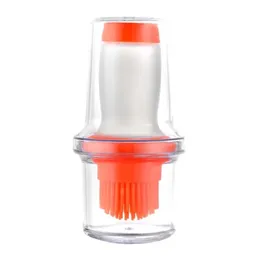 Portable Silicone Oil Dispenser Bottle with Integrated Brush